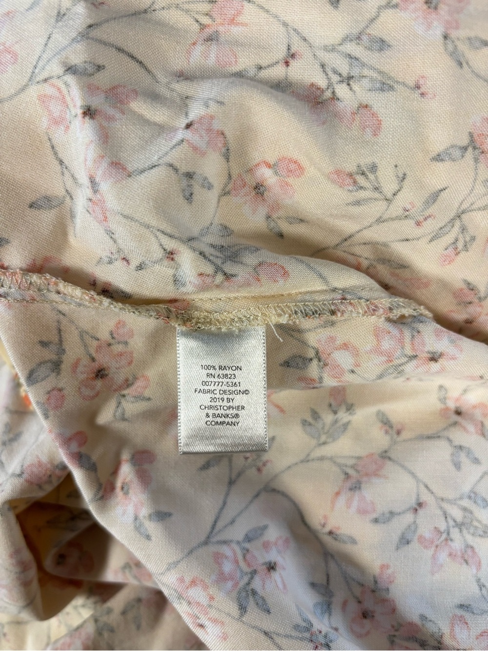 Vintage light yellow floral cottagecore prairie button up midi pull on skirt 12 - Picture 11 of 11
